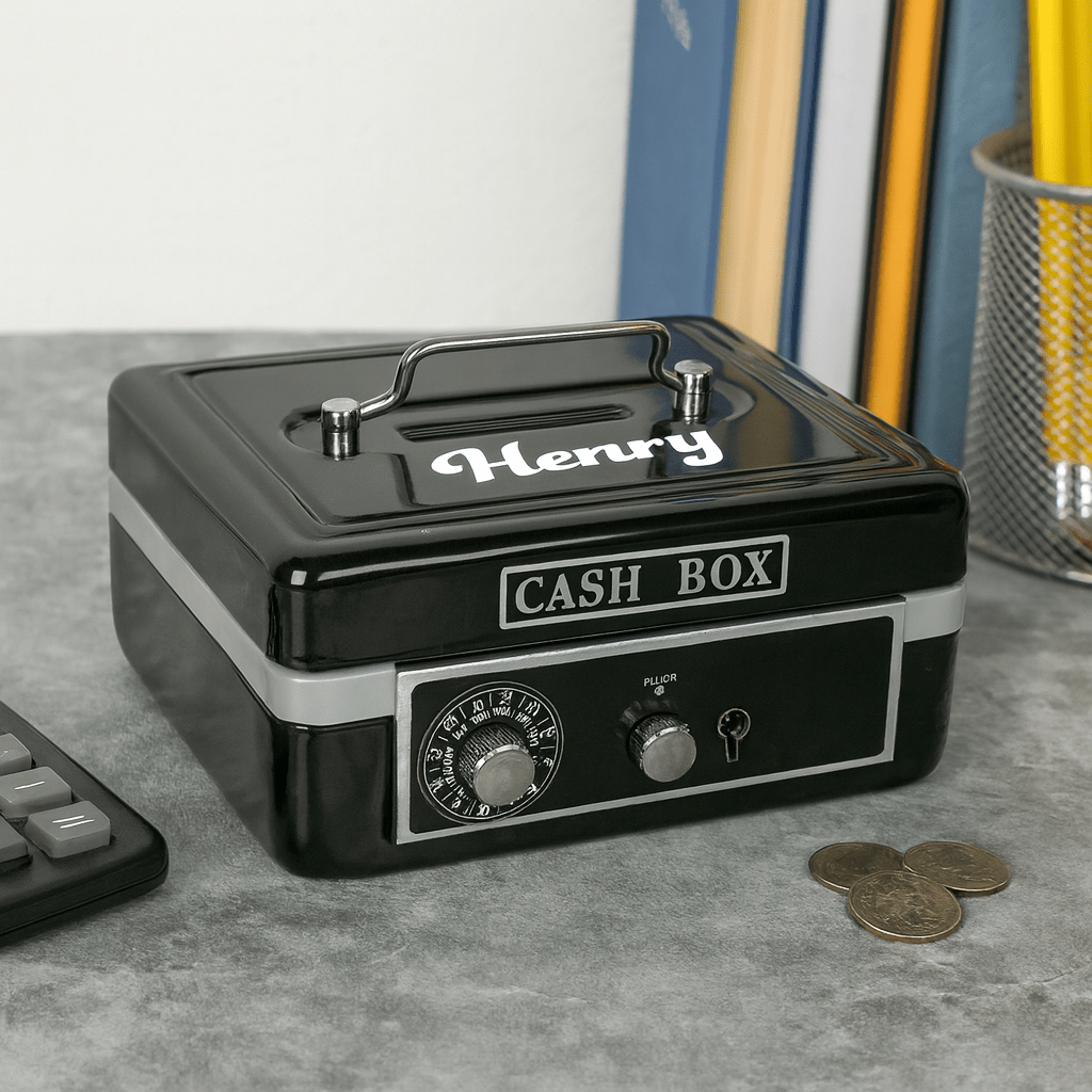 Personalized Black Cash Box 2.0 - MyBambino.com