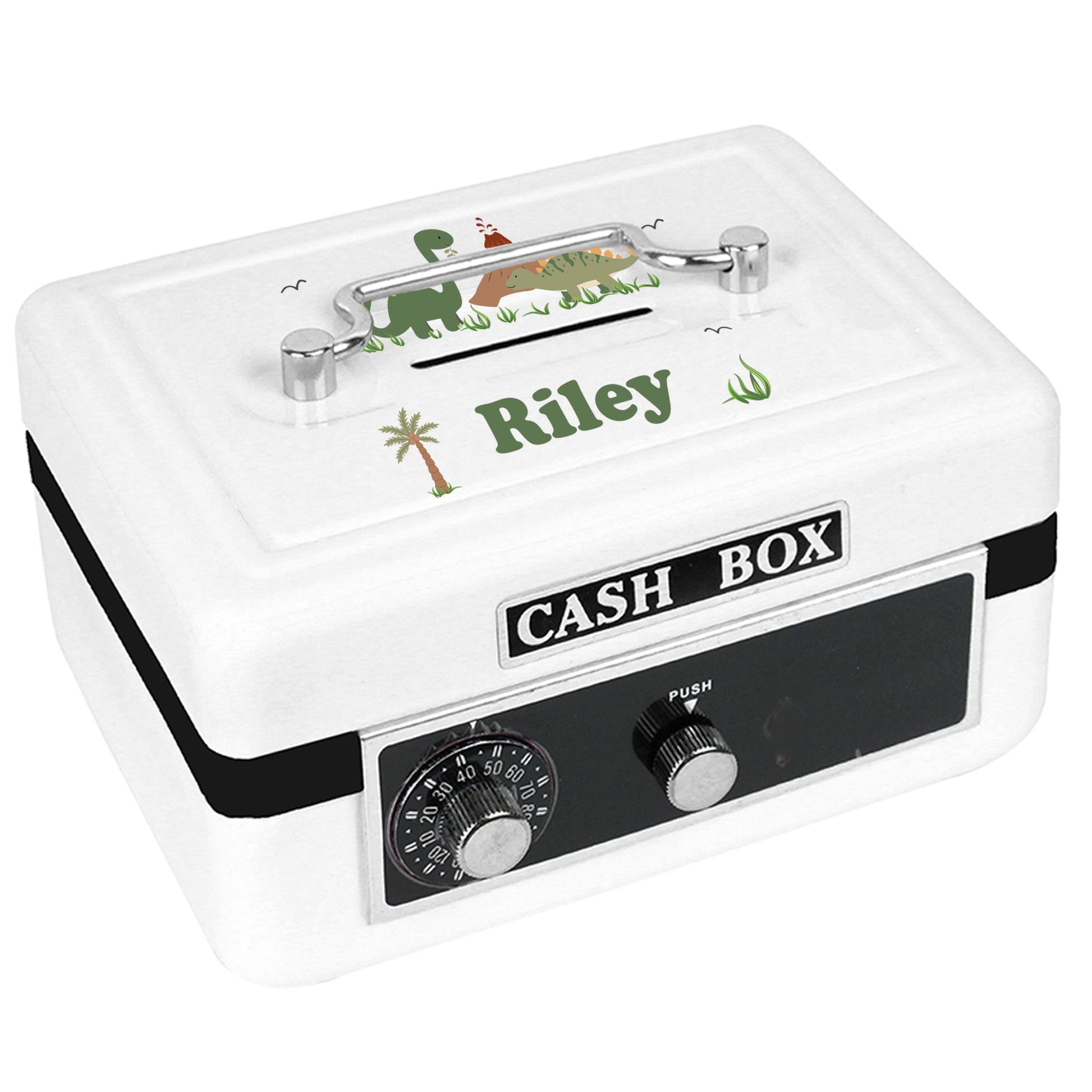 White Cash Box - Green Dinosaur - MyBambino.com