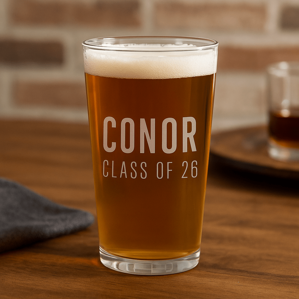 Etched Custom 16 oz. Beer Pint Glass - MyBambino.com