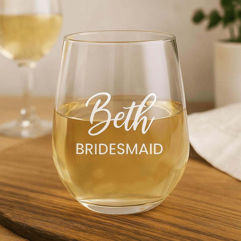 Etched Custom 15 oz. Glass Wine Tumbler - MyBambino.com