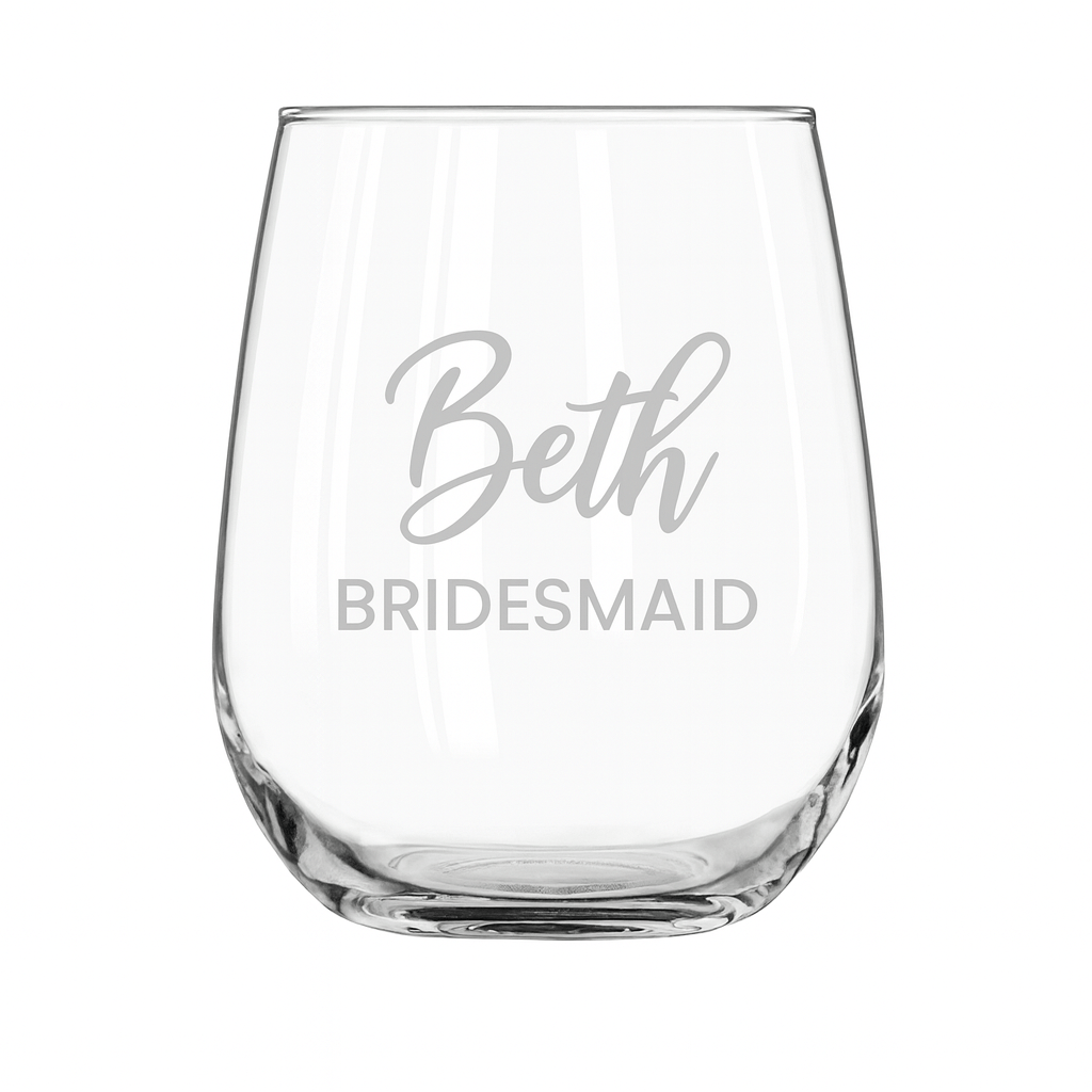 Etched Custom 15 oz. Glass Wine Tumbler - MyBambino.com