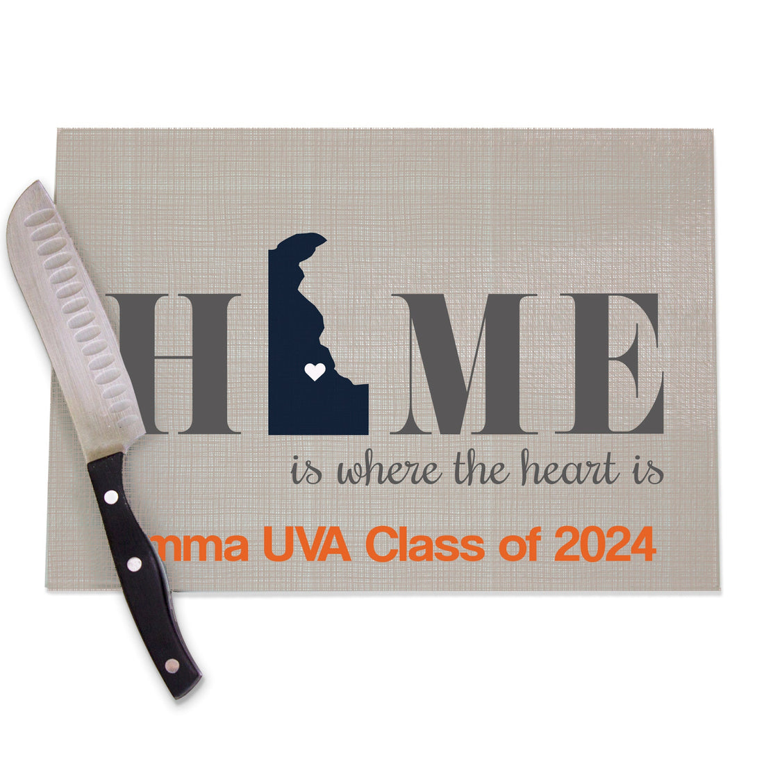 Large Home is where the heart is Cutting Board - Delaware