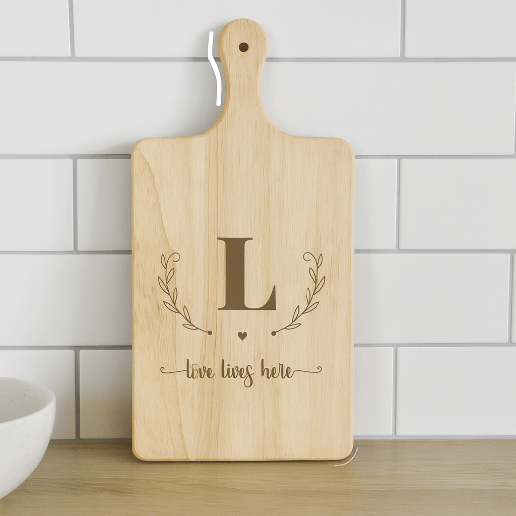 Engraved Wood Cutting Board with Monogram 8x18 - MyBambino.com