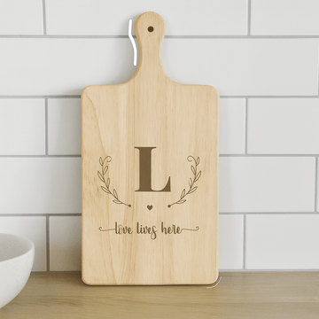 Engraved Wood Cutting Board with Monogram 8x18 - MyBambino.com