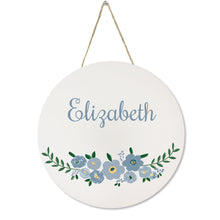 White Circle Sign - Blue Floral