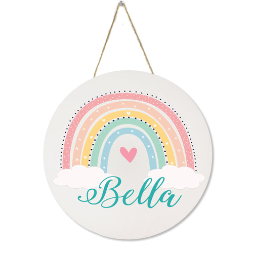 White Circle Sign - Boho Rainbow