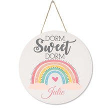 White Circle Sign - Dorm Sweet Dorm - Boho Rainbow