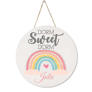 White Circle Sign - Dorm Sweet Dorm - Boho Rainbow