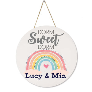 White Circle Sign - Dorm Sweet Dorm - Boho Rainbow