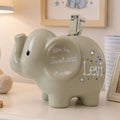 Boy Gray Personalized Elephant Bank - MyBambino.com