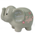 Boy Gray Personalized Elephant Bank - MyBambino.com