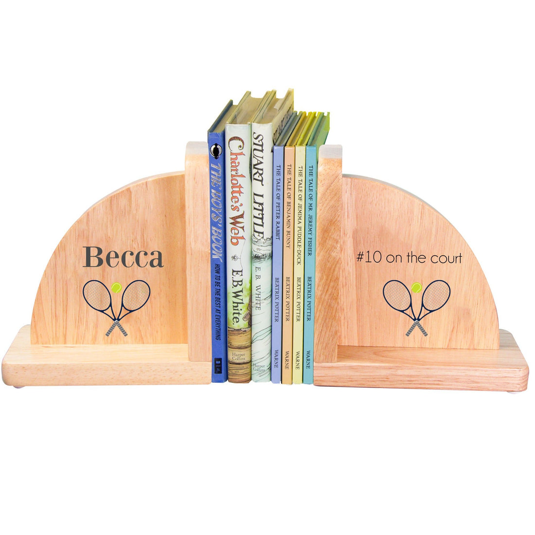 Natural Wood Tennis Bookends - MyBambino.com