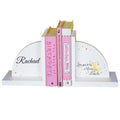Personalized Moon and Back White Bookends