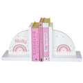Personalized White Bookends - Mauve Rainbow - MyBambino.com