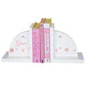 Personalized White Bookends - Mauve Daisy - MyBambino.com