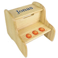 Basketball Natural Wood Two Step Stool
