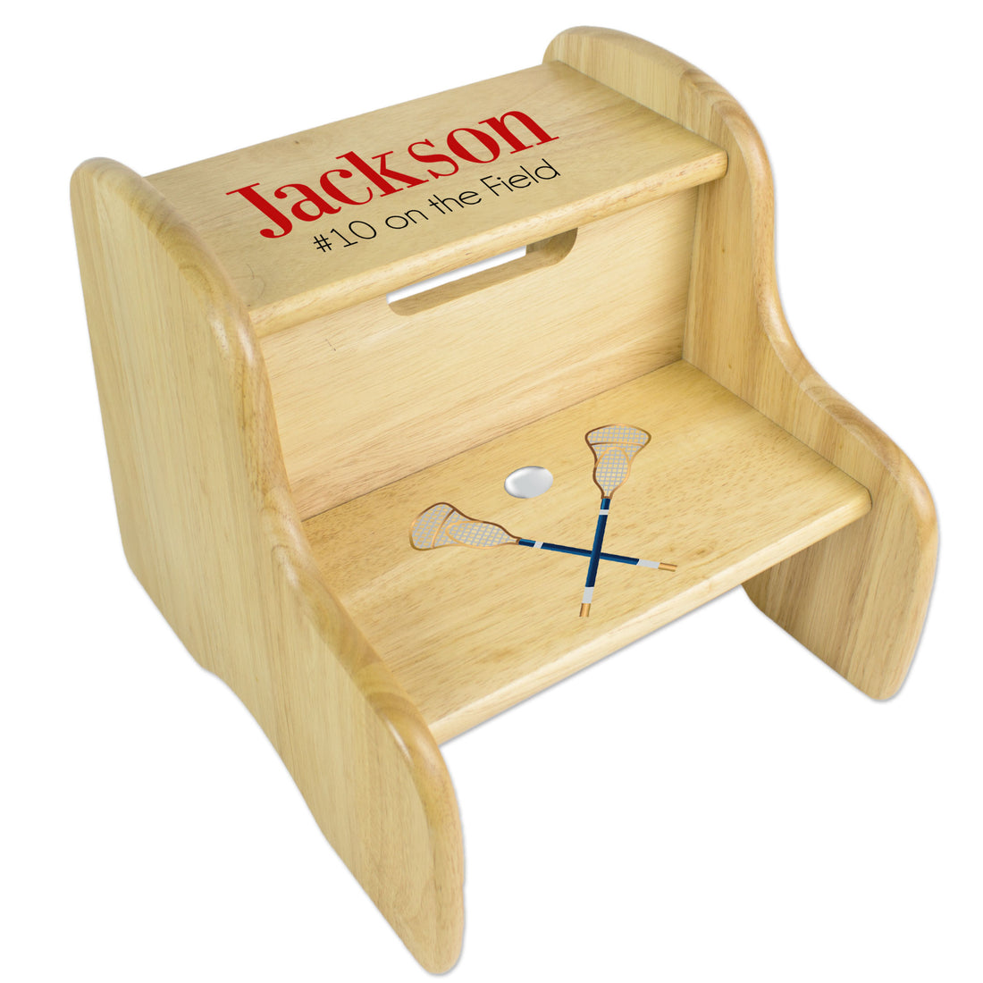Lacrosse Natural Wood Two Step Stool - MyBambino.com