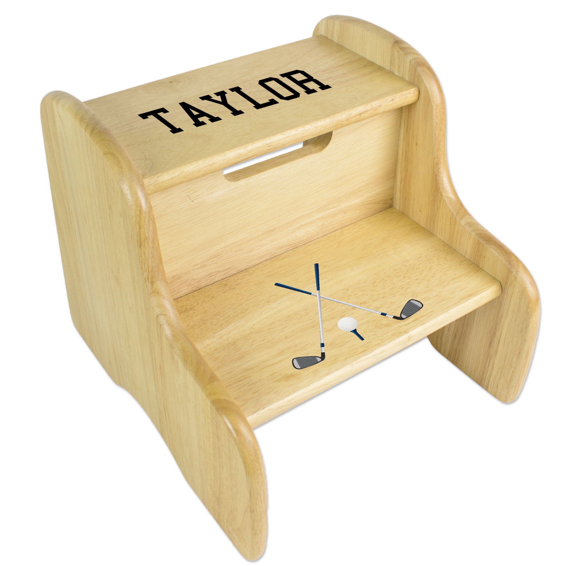Golf Natural Wood Two Step Stool - MyBambino.com