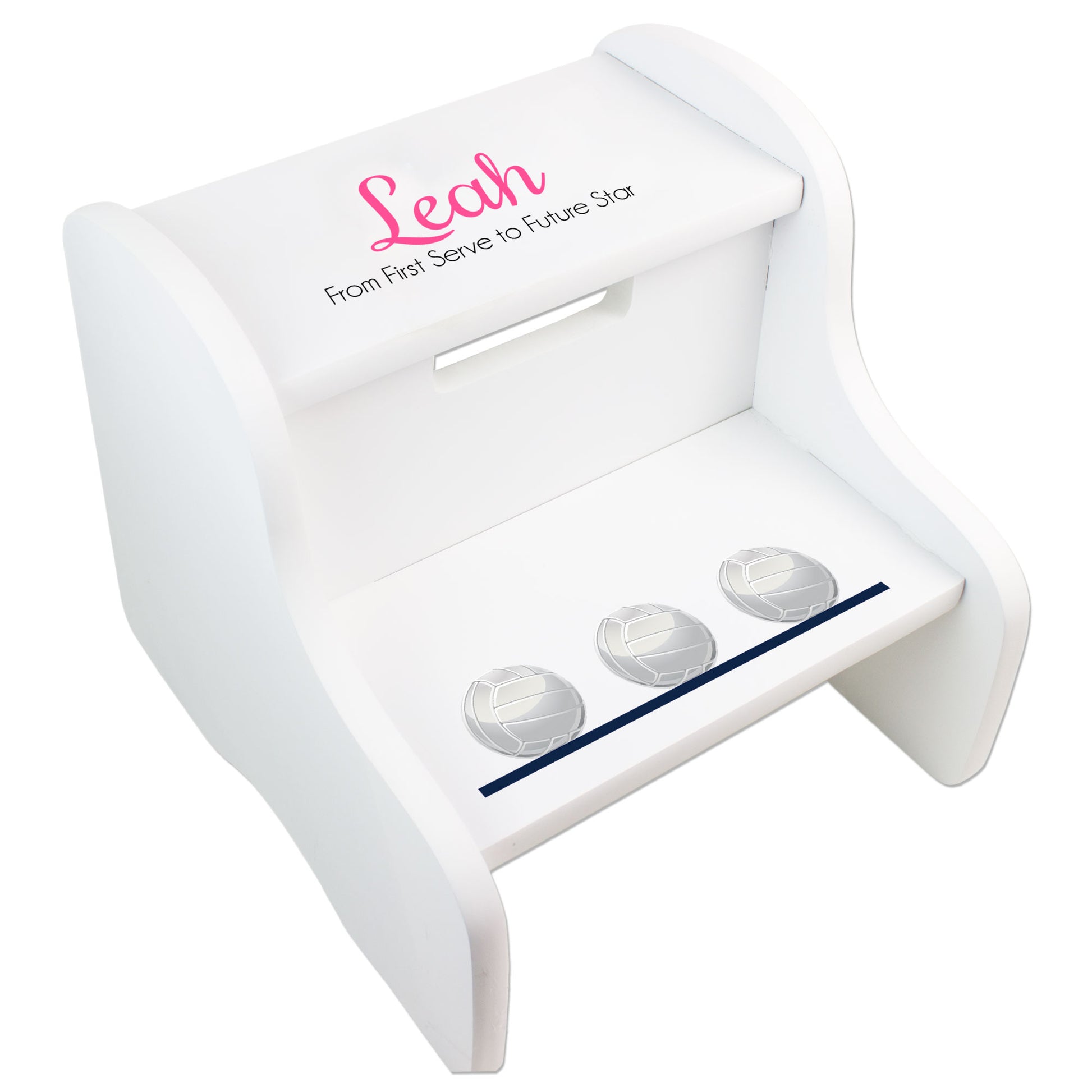 Child's White Volleyball White Two Step Stool - MyBambino.com