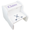 Child's White Field Hockey Two Step Stool