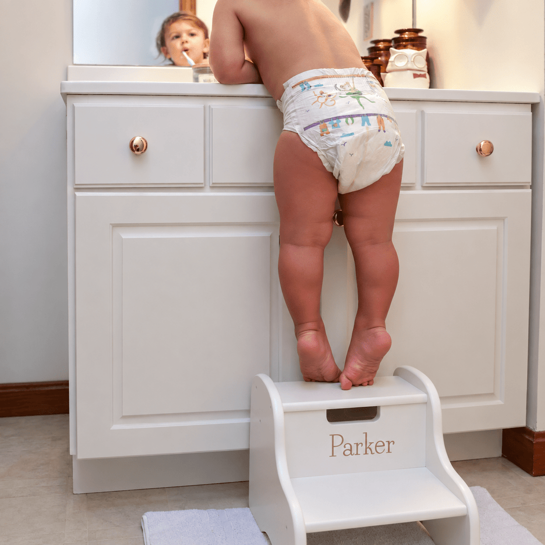 Engraved Child's Two Step Stool 2.0 - MyBambino.com