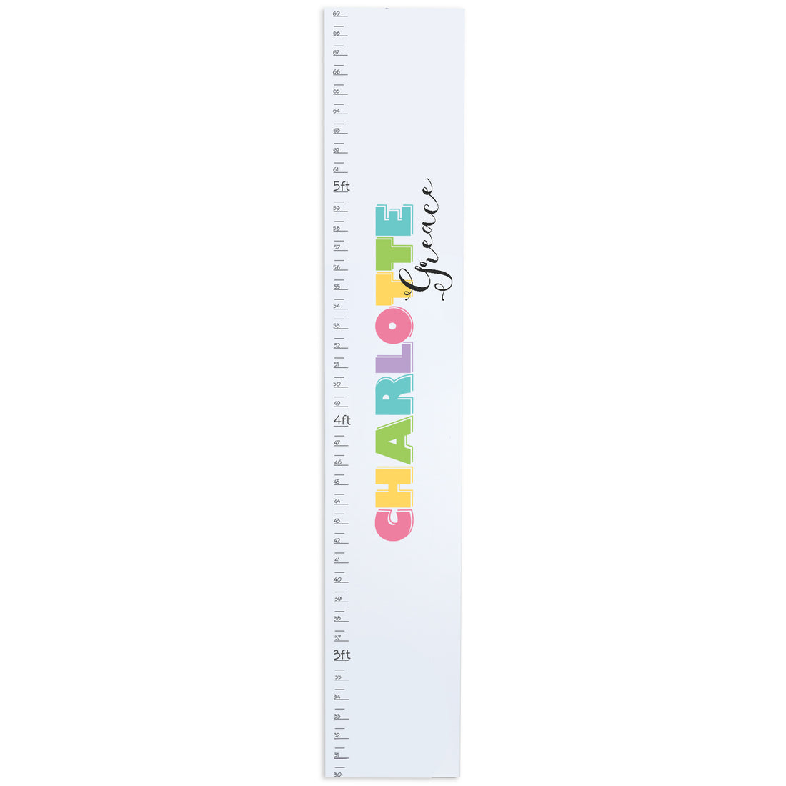 White Growth Chart - Pastel Color Block Name