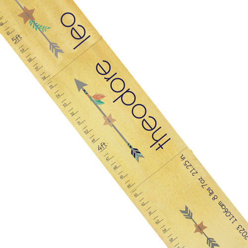Boys Tribal Arrow Growth Chart with birth information