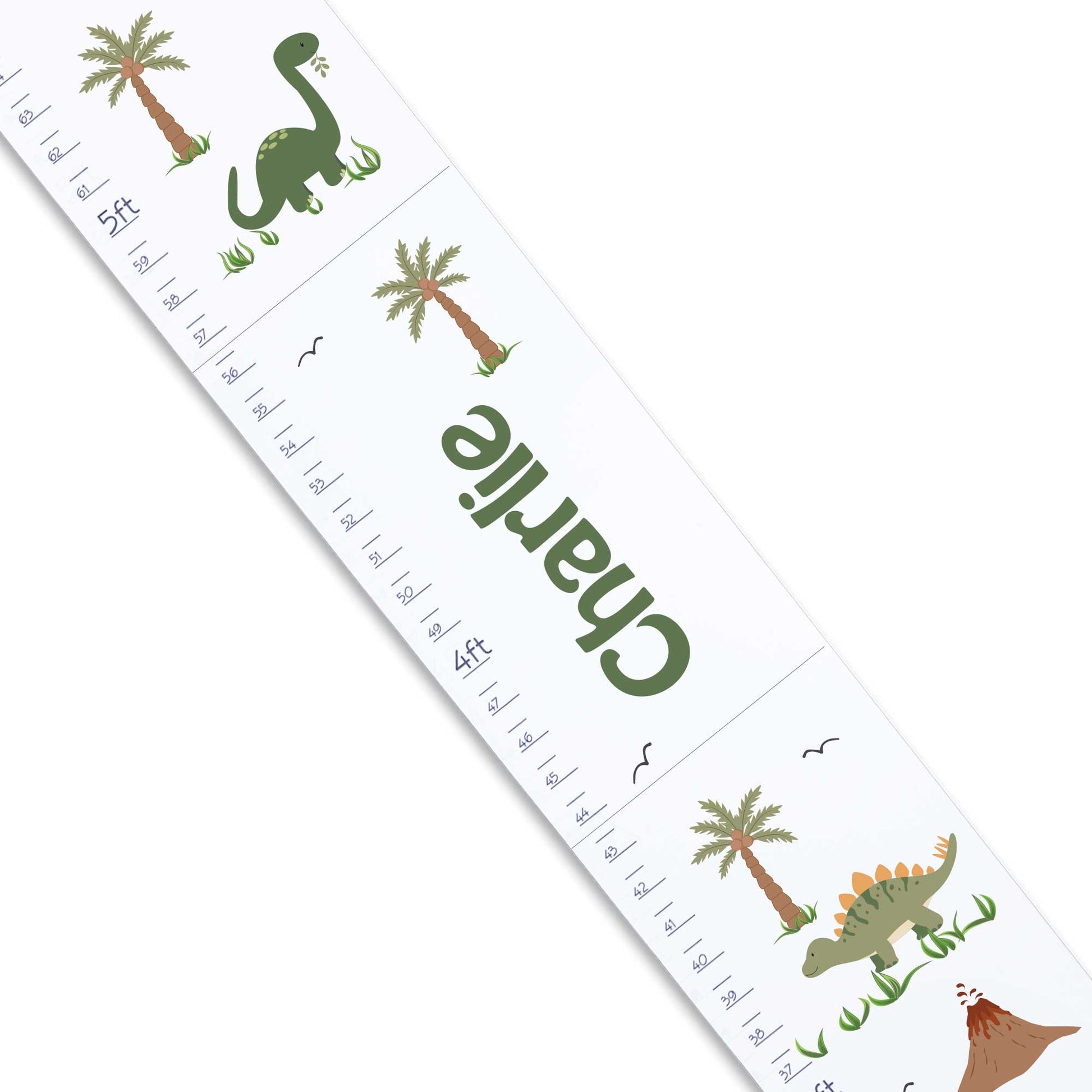 White Green Dinosaur Growth Chart - MyBambino.com
