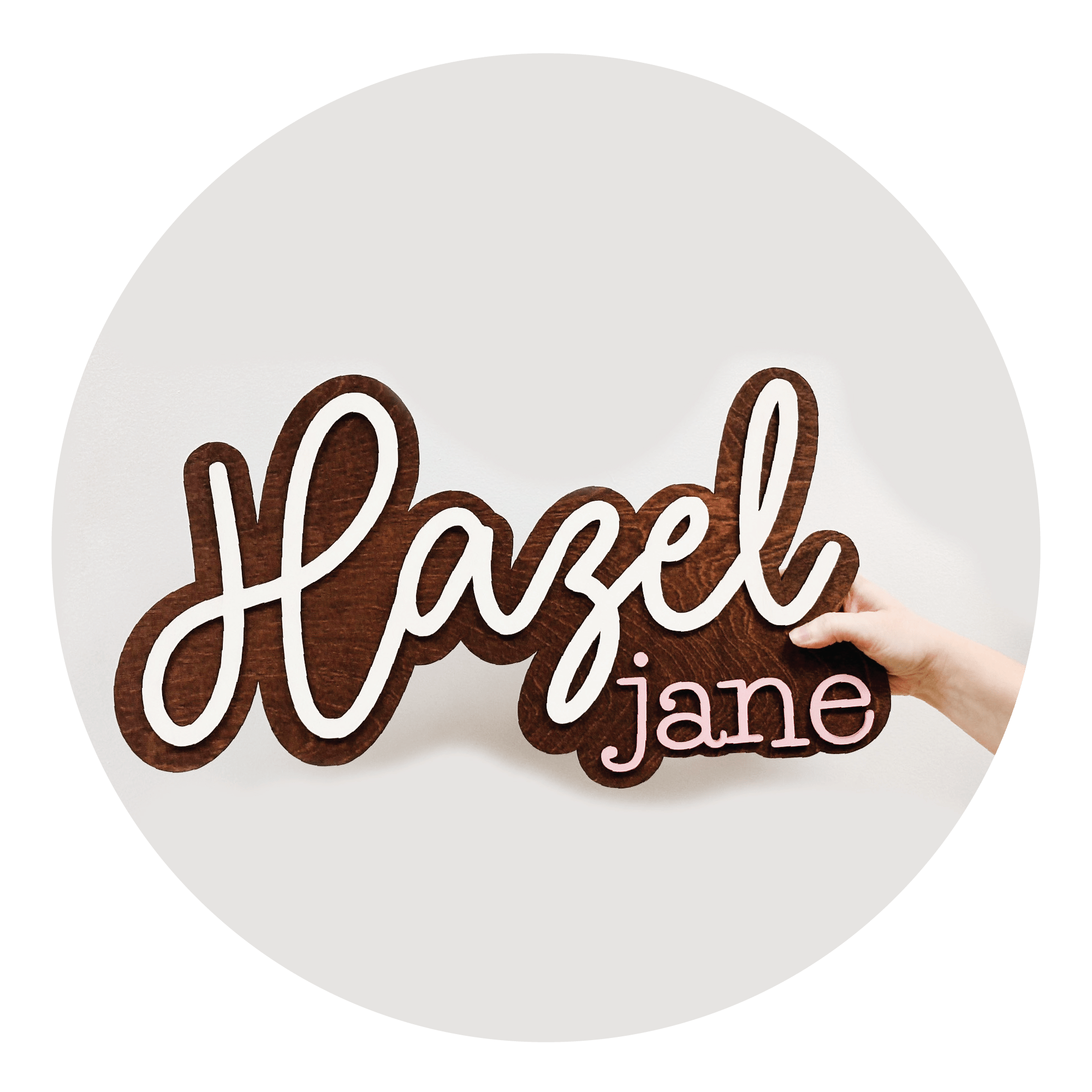 Custom Layered Wood Name Wall Signs