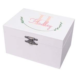 Personalized Musical Ballerina Jewelry Box - Monogram Vine