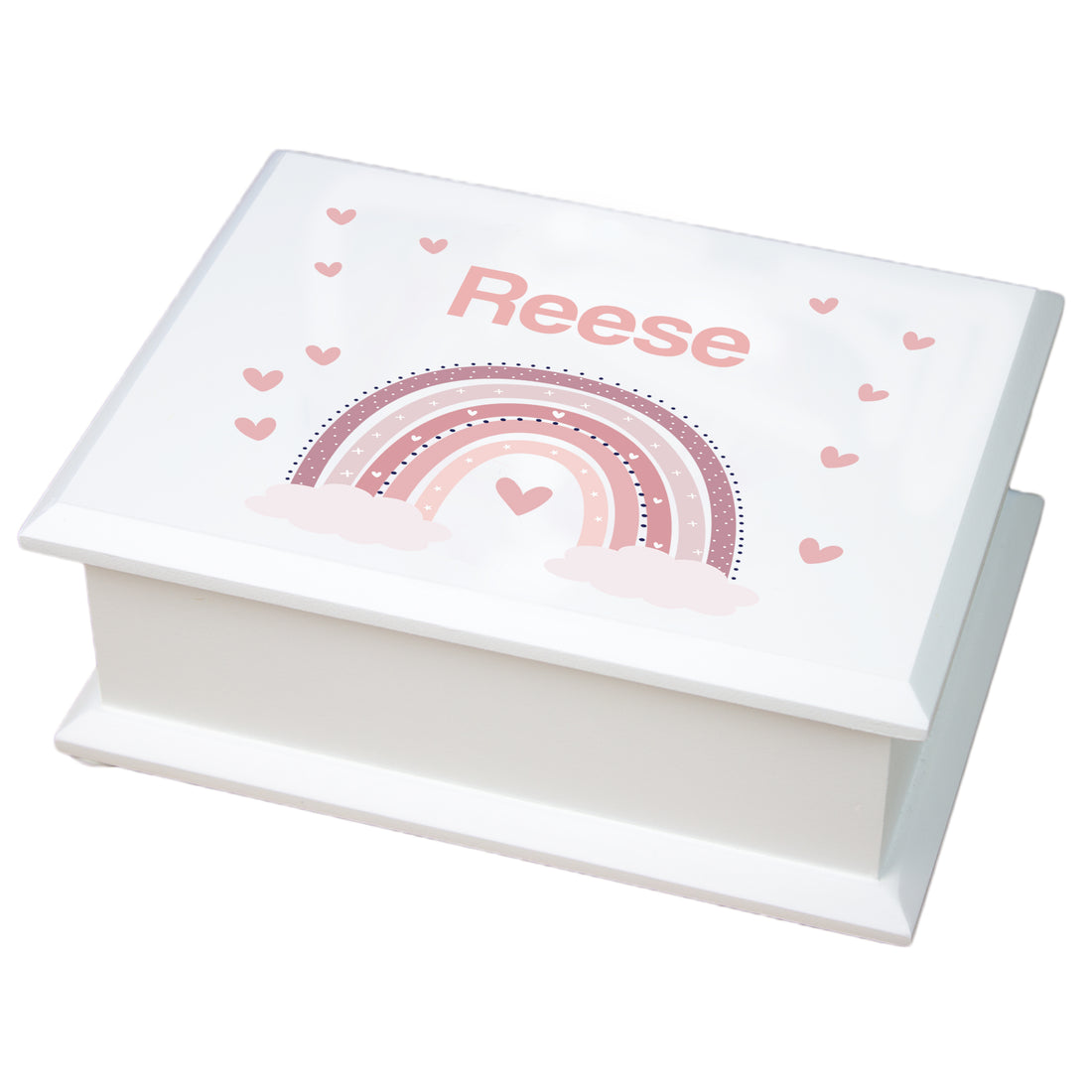 Personalized Mauve Rainbow Lift Top Jewelry Box - MyBambino.com