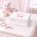 Personalized Pink Bow Lift Top Jewelry Box - MyBambino.com