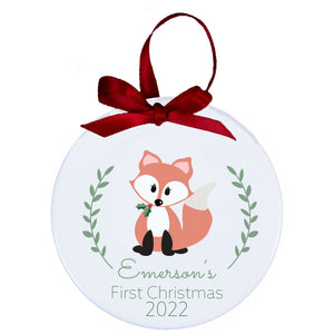 Personalized Baby Fox Ornament