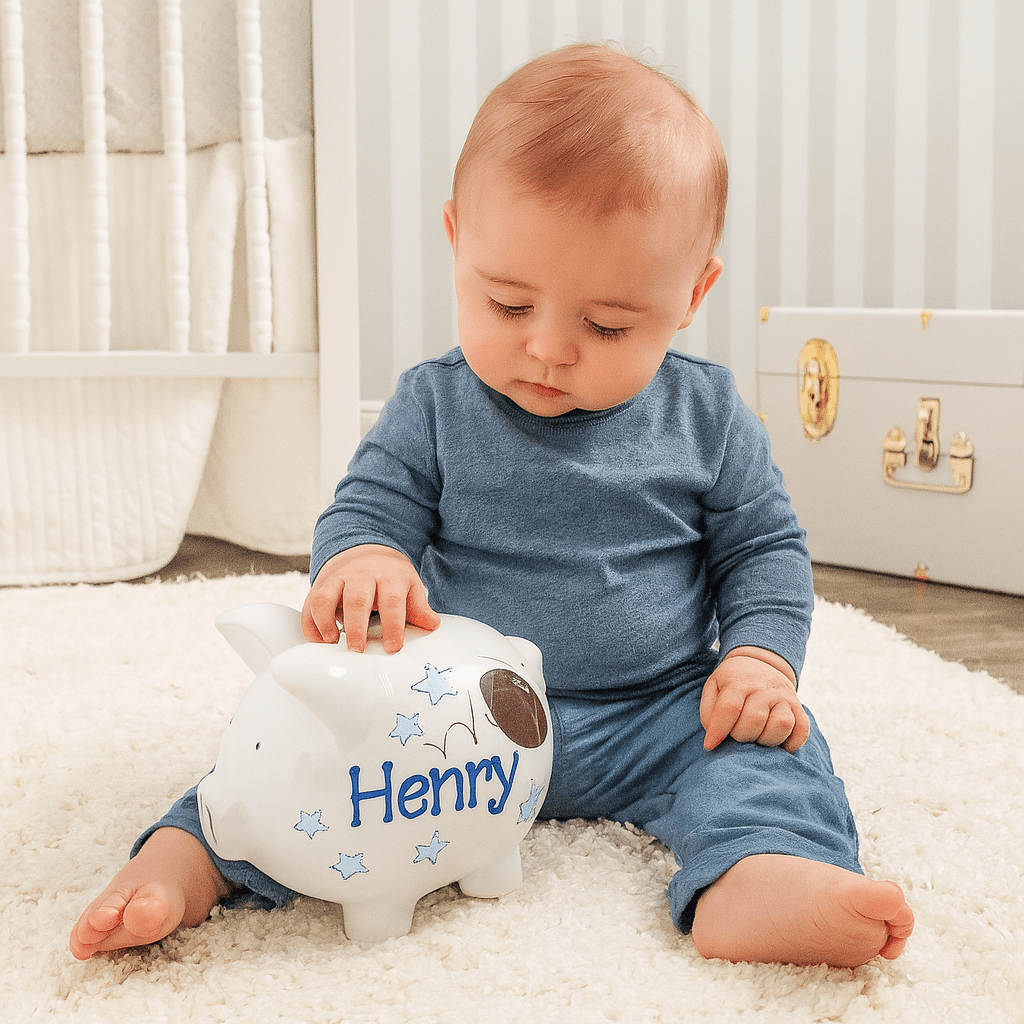 Hand Painted Personalized Classic Piggy Bank 2.0 - MyBambino.com