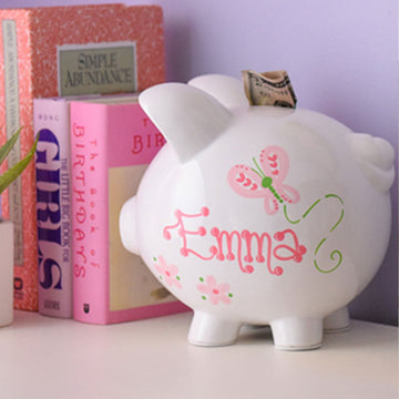 Hand Painted Personalized Classic Piggy Bank 2.0 - MyBambino.com