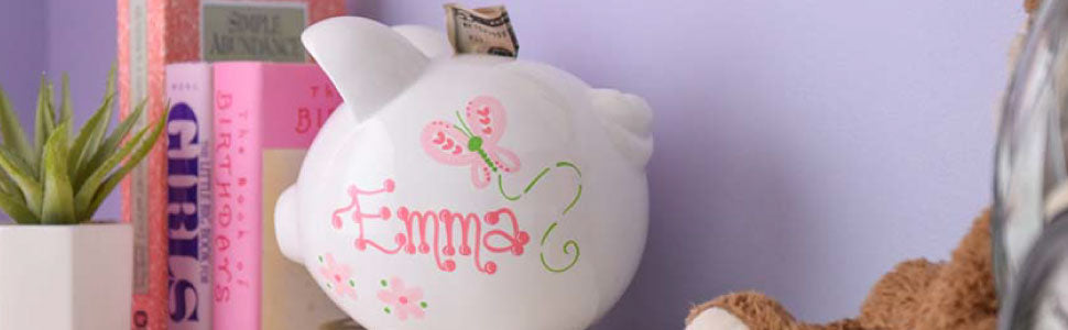 Personalized Piggy Bank outlets - Personalized with child's name and design