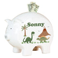 Personalized Piggy Bank - Green Dinosaur
