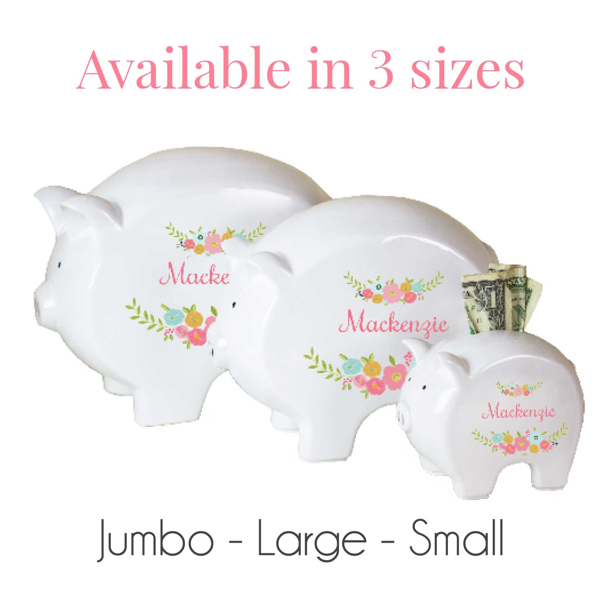 Personalized Piggy Bank - Mauve Rainbow - MyBambino.com