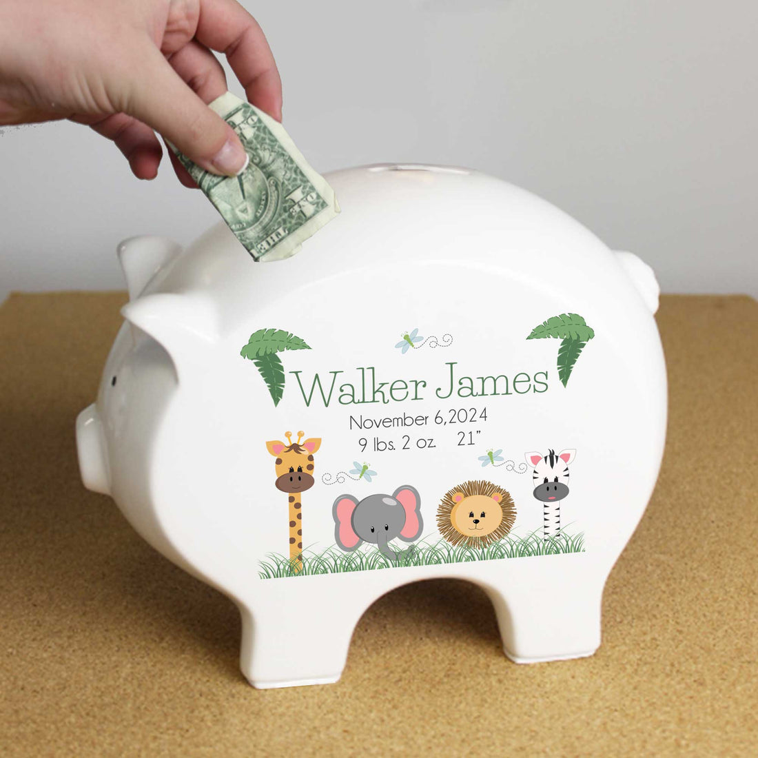 Personalized Piggy Bank- Outlet - side view