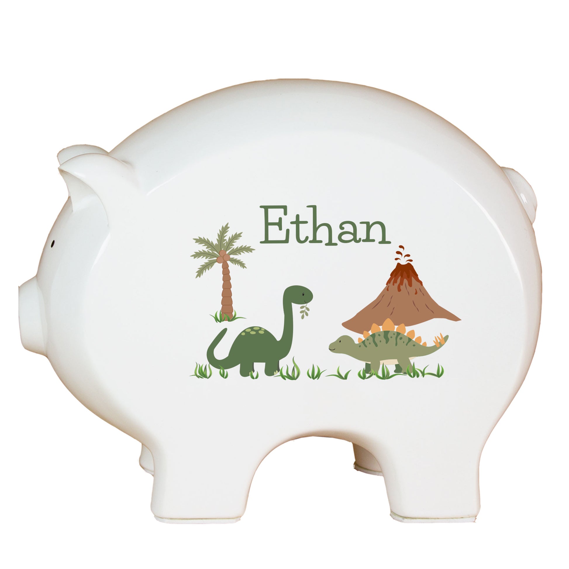 Personalized Piggy Bank - Green Dinosaur - MyBambino.com