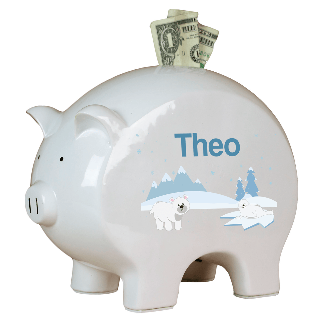 Personalized Piggy Bank - Arctic Animal - MyBambino.com
