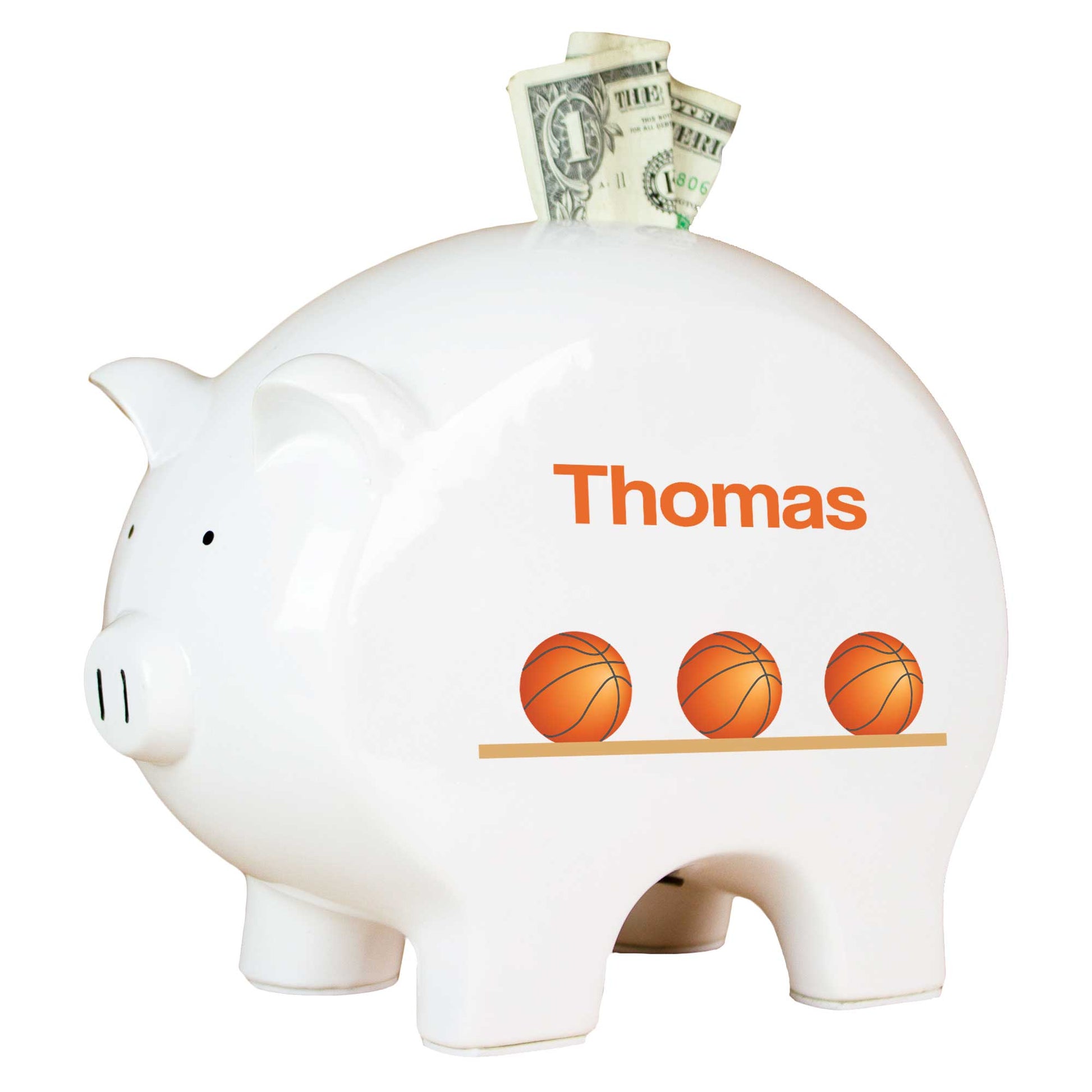 Personalized Piggy Bank - Basketball