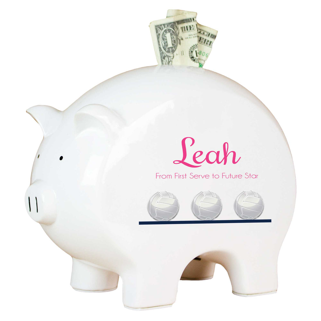 Personalized Piggy Bank - Volleyball