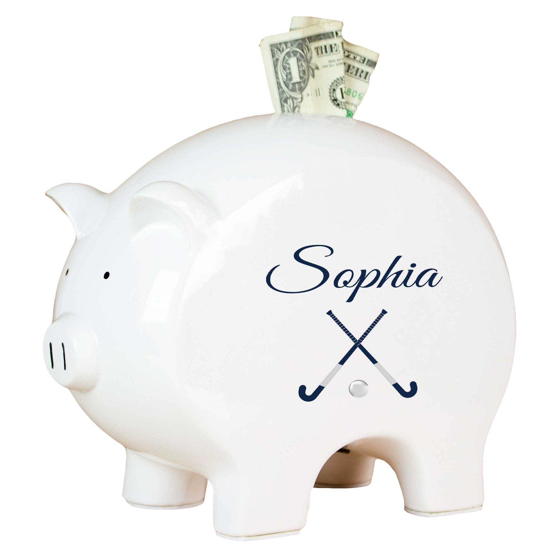 Personalized Piggy Bank - Field Hockey