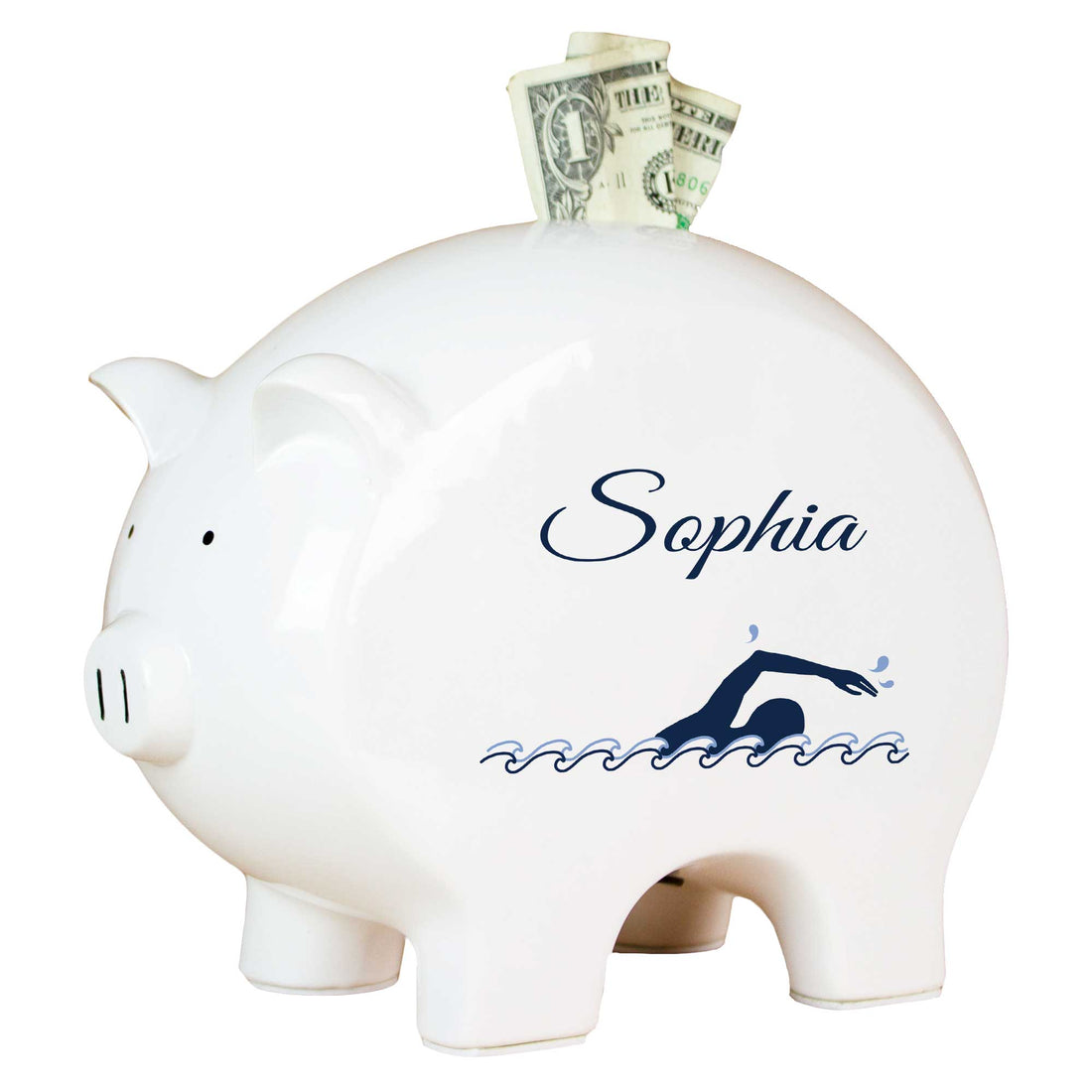 Personalized Piggy Bank - Swim