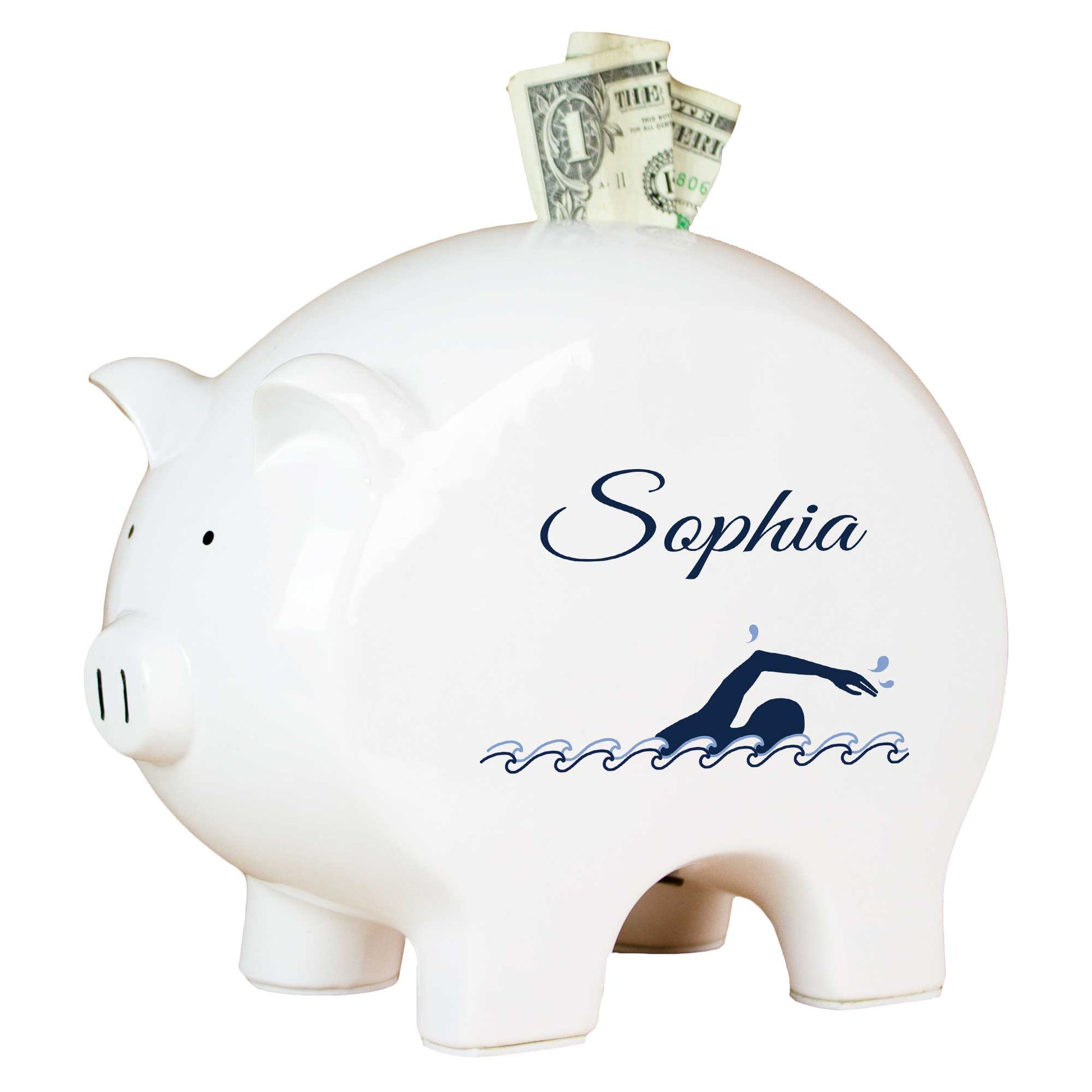 Personalized Piggy Bank - Swim