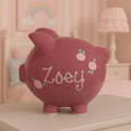 Outlet Hand Painted Personalized Classic Pink Piggy Bank - MyBambino.com