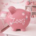 Outlet Hand Painted Personalized Classic Pink Piggy Bank - MyBambino.com