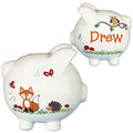 Hand Painted Personalized Classic Woodland Piggy Bank