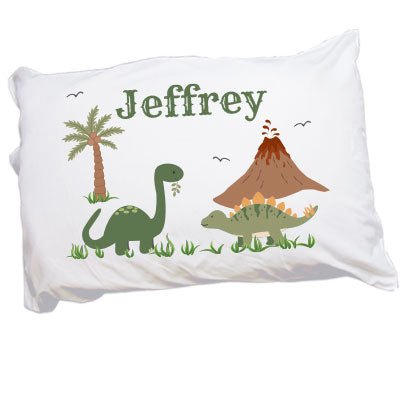 Personalized Green Dinosaur Pillowcase - MyBambino.com